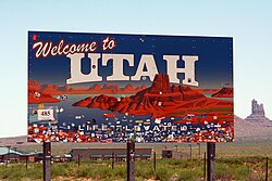 "Welcome to Utah" sign