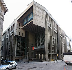 The Banco de Londres y América del Sur Headquarters by Clorindo Testa, in Buenos Aires, Argentina