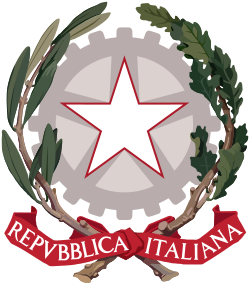 The Emblem of Italy. The emblem, shaped as a Roman wreath, comprises a white five-pointed star, the Stella d'Italia (English: "Star of Italy"), which is the oldest national symbol of Italy, since it dates back to the Graeco-Roman tradition.[1]