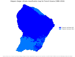 Köppen climate classification of French Guiana