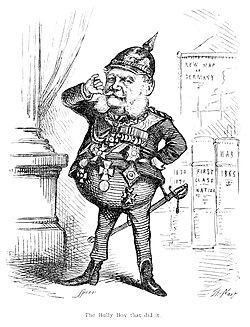 Caricature of Wilhelm I by Thomas Nast which appeared in The Fight at Dame Europa's School by Henry William Pullen