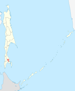 Administrative borders of the Yuzhno-Sakhalinsk District within Sakhalin Oblast