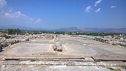 View of the Megaron of the palace at Tiryns, one of the many Greek palaces destroyed during the Bronze Age Collapse