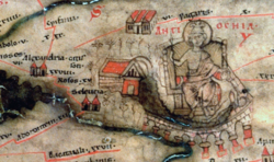 The Peutinger Map showing İskenderun and Seleucia in the 4th century.
