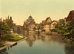 Synagogue at Nuremberg, c. 1890–1900. The structure was destroyed in 1938.