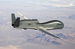 An Air Force RQ-4 strategic reconnaissance aircraft