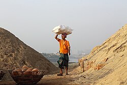 A worker in Dhaka, Bangladesh