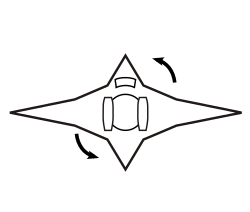 Bi-directional flying wing, top-down view