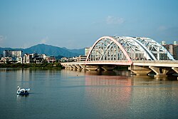 Soyang River and Soyang 2 Bridge in the city of Chuncheon, which has provincial office of Gangwon province.