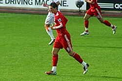 Torres playing for Liverpool in 2010