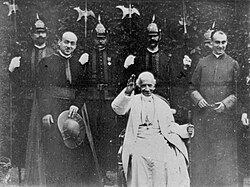 Pope Leo XIII issued the apostolic constitution Orientalium dignitas. Photogram of the 1896 film Sua Santità papa Leone XIII, the first time a pope appeared on film.