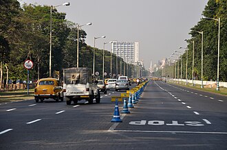 Red Road, a major 6-lane highroad in Central Kolkata