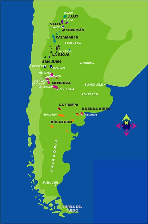 Argentine wine regions.