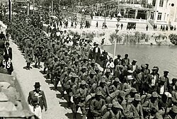 Turkish forces under Colonel Şükrü Kanatlı entering İskenderun on July 5, 1938.