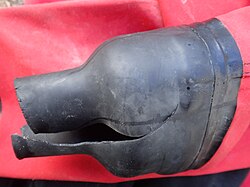 Torn latex rubber dry suit wrist seal