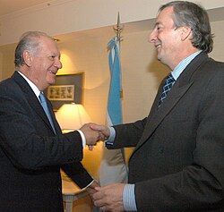 Ricardo Lagos with Néstor Kirchner.