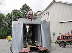 Blueberry harvester in Michigan