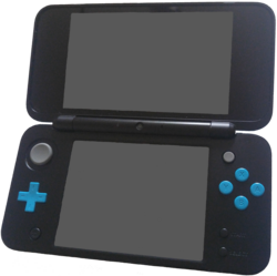 A Black x Turquoise New Nintendo 2DS XL