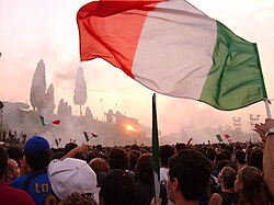 The crowd at Circus Maximus in Rome, after Italy scored against France