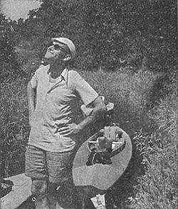 Wojtyła pictured during a kayaking trip to the countryside with a group of students, c. 1960