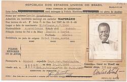Record of Armstrong's visit to Brazil, 1957