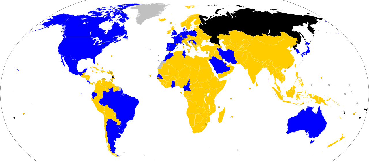 Status of countries with respect to the 2022 FIFA World Cup: Team qualified Team failed to qualify Team withdrew or suspended Not a FIFA member