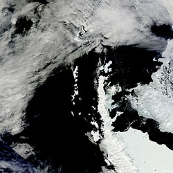 Nearly cloud-free view of the northern tip of the Antarctic Peninsula during spring