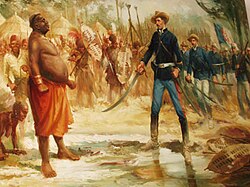 The capture of Gungunhana by Mouzinho de Albuquerque.