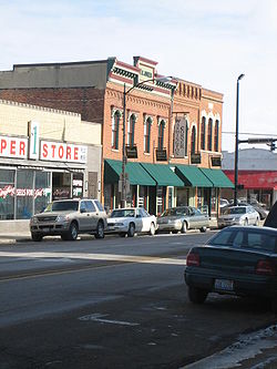 Historic districts often encompass numerous buildings, such as these in the Oregon Commercial Historic District, in Oregon, Illinois.