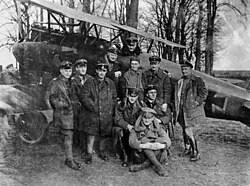 Manfred von Richthofen with other members of Jasta 11, 1917 as part of the Luftstreitkräfte