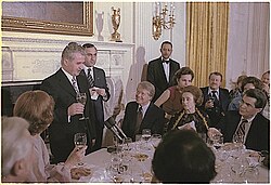 Ceaușescu with Jimmy Carter during a visit in Washington, D.C. in 1978