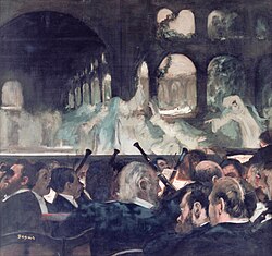 The ballet of the nuns from Meyerbeer's Robert le diable. Painting by Edgar Degas (1876)