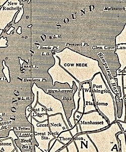 Manhasset Bay, along the North Shore of Nassau County, as seen on a map from 1917