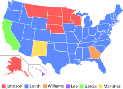 Map of most common surnames in the United States by state