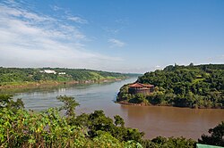 Confluence of the Iguazu and Parana rivers.