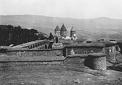 Saint Karapet Monastery, where Armenian tradition holds that his remains were laid to rest by Gregory the Illuminator[113][114]