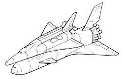 Original North American Rockwell Shuttle delta wing design, 1969: fully reusable, with a flyback crewed booster