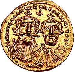 Heraclius in 629–632 (aged 54–57), with his son