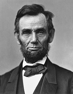 Portraits of United States Presidents, in this case Abraham Lincoln, are in the public domain.