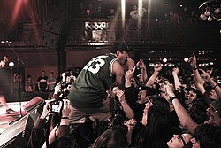 Singer Nuno Pereira performing at A Wilhelm Scream show