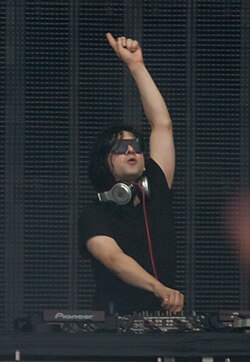 Skrillex performing in 2012