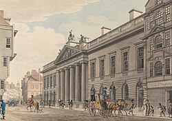 The expanded East India House, London, painted by Thomas Malton, c. 1800