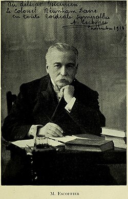 Georges Auguste Escoffier was a French chef, restaurateur, and culinary writer who popularized and updated traditional French cooking methods