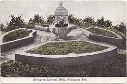 Postcard of the Arlington mineral well, 1914
