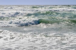 The ocean is an example of a natural resource. Ocean waves can be used to generate wave power, a renewable energy source. Ocean water is important for salt production, desalination, and providing habitat for deep-water fishes. There is biodiversity of marine species in the sea where nutrient cycles are common.