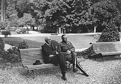 Haig and Lord Arthur Balfour at Versailles, France, July 1918.