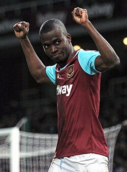 Valencia playing for West Ham United in 2016