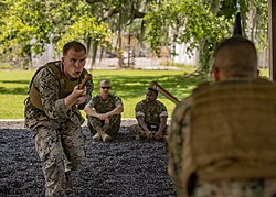 Marines training in martial arts
