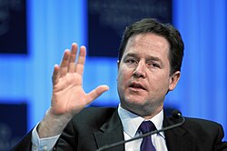 Nick Clegg speaking at the World Economic Forum annual meeting in Davos, 2011
