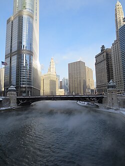The Chicago River during the January 2014 cold wave